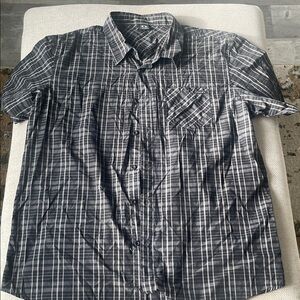 Oakley Black and White Striped Casual Shirt